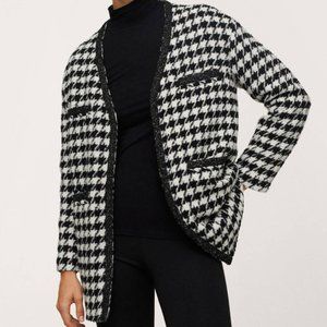 Mango Houndstooth jacket- EUC